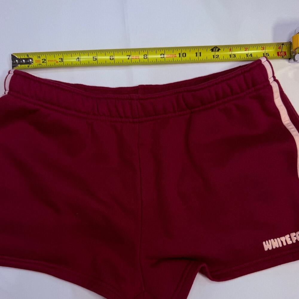 White Fox Lounge Shorts Large Raspberry Jelly Fleece Lined Comfy Athletic Casual - Picture 9 of 10